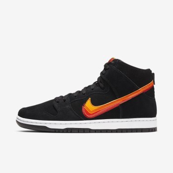 Nike SB Dunk High Pro - Férfi Deszkás Cipő - Fekete/Narancssárga/Piros/Arany